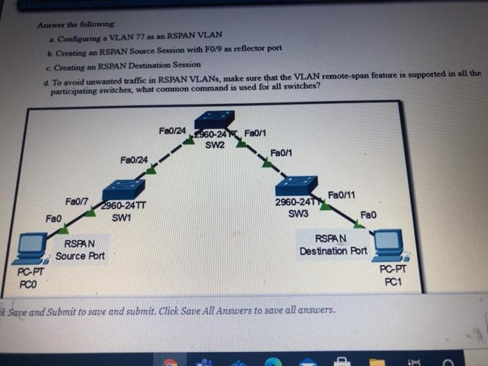 Answer the following: a. Configuring a VLAN 77 as an | Chegg.com