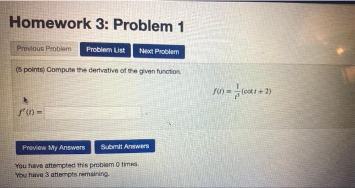 Solved Homework 3: Problem 1 Previous Problem Problem List | Chegg.com