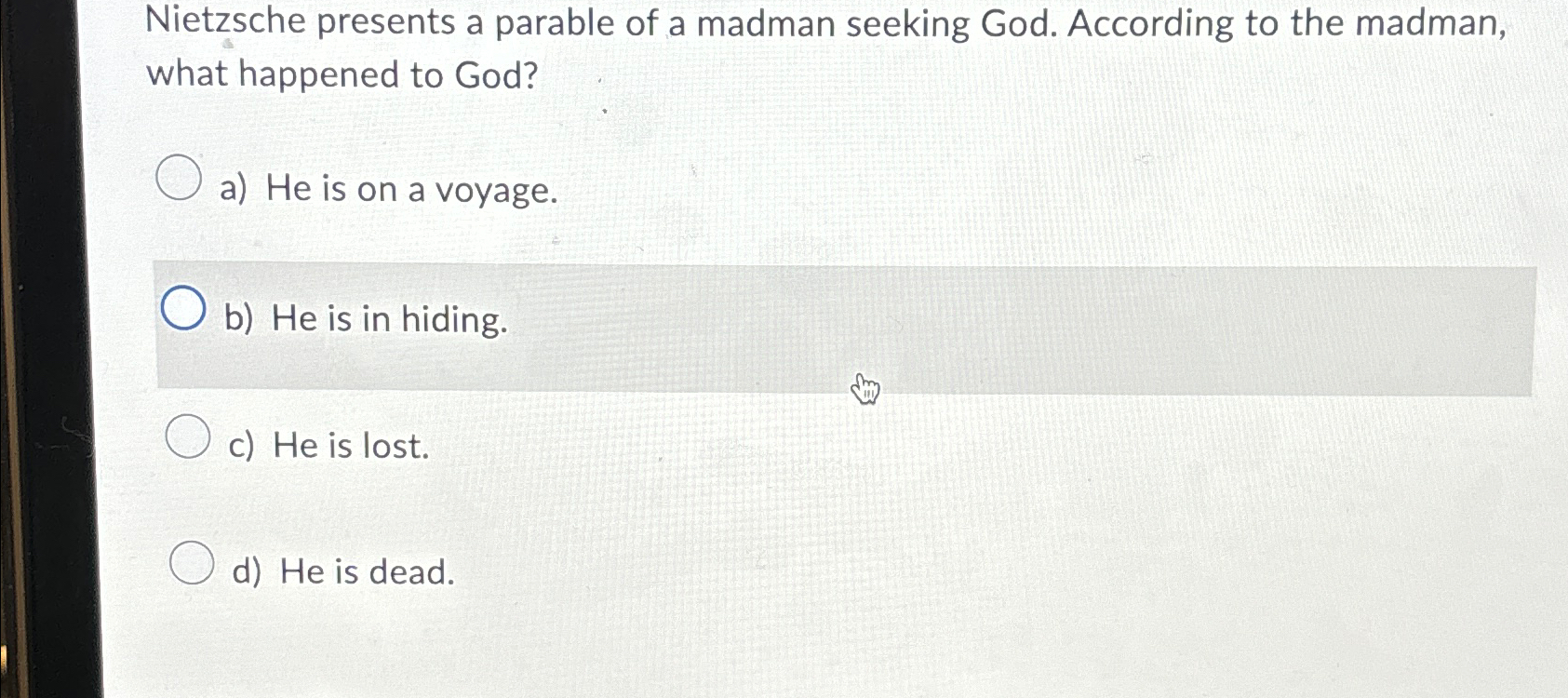 Solved Nietzsche presents a parable of a madman seeking God. | Chegg.com