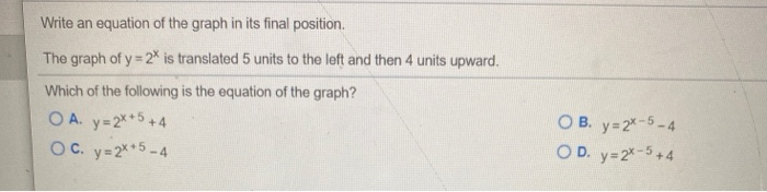 Solved Write an equation of the graph in its final position. | Chegg.com
