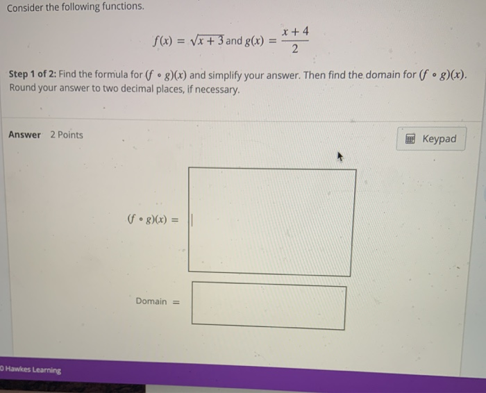 Solved Consider The Following Functions F X X 3 And