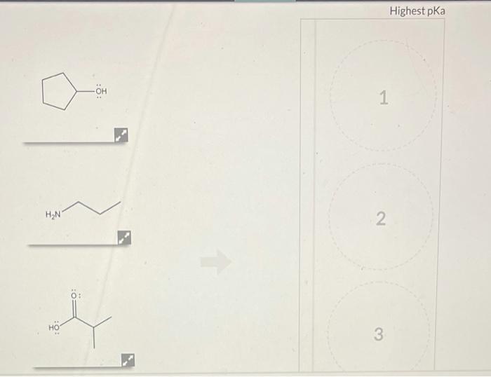 Solved Arrange the acids shown from lowest pK, to highest