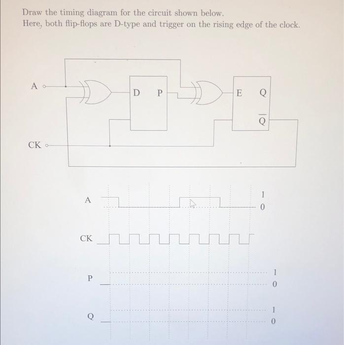 Solved Draw the timing diagram for the circuit shown below. | Chegg.com