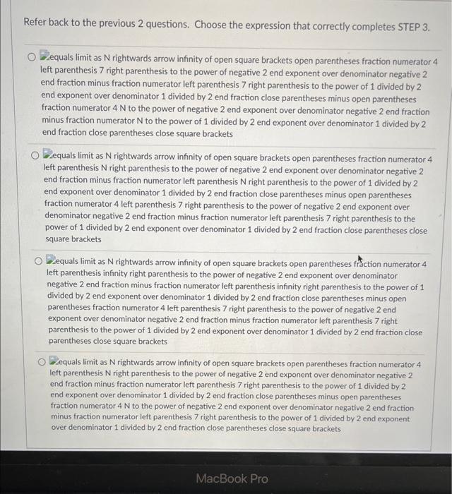 Solved We wish to evaluate the improper integral below using | Chegg.com