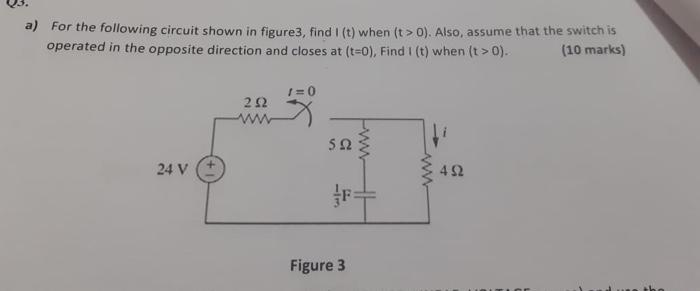 Solved A) For The Following Circuit Shown In Figure3, Find I 