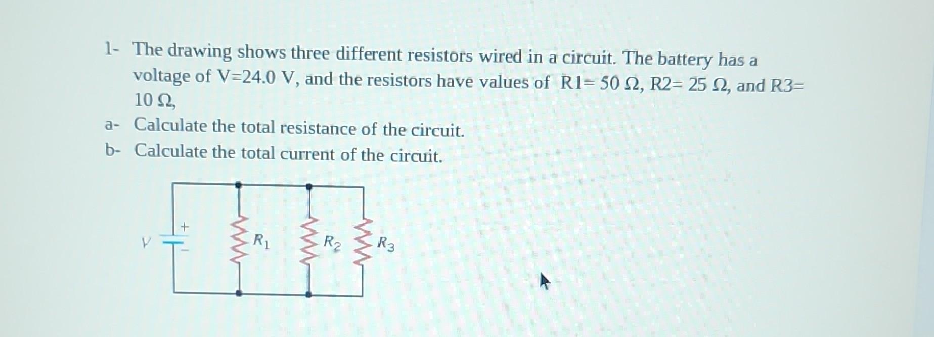 Solved 2. Calculate The Total Current Of The Circuit Below | Chegg.com