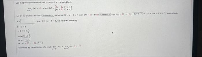 Solved Use the preclee definition of lime to prove the | Chegg.com