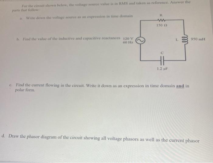 Solved For the circuit shown below, the voltage source value | Chegg.com