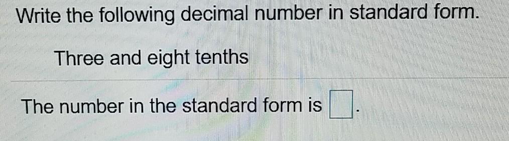 Decimal number outlet in standard form