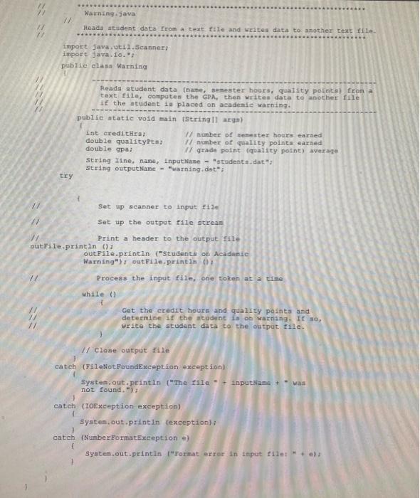 Solved 3. Write a program that will read in a file of | Chegg.com