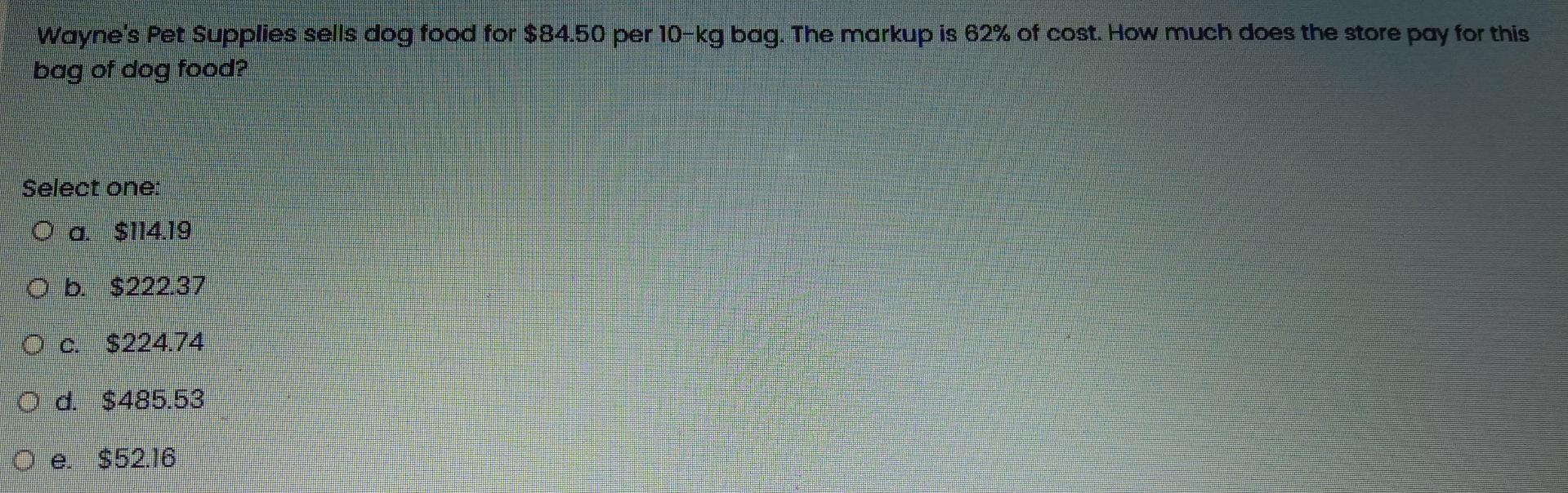 Solved Wayne s Pet Supplies sells dog food for 84.50 per Chegg