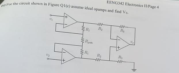 Solved Electronics 2 . answer with pen and paper . please | Chegg.com