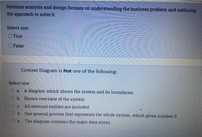 Solved Systems analysis and design focuses on understanding | Chegg.com