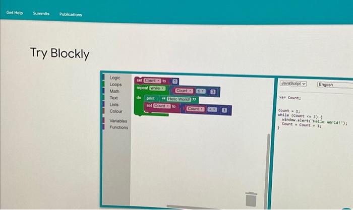 Solved You need to write a Blockly program to solve a simple | Chegg.com