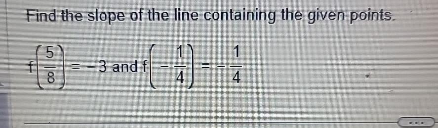 Solved Find The Slope Of The Line Containing The Given | Chegg.com