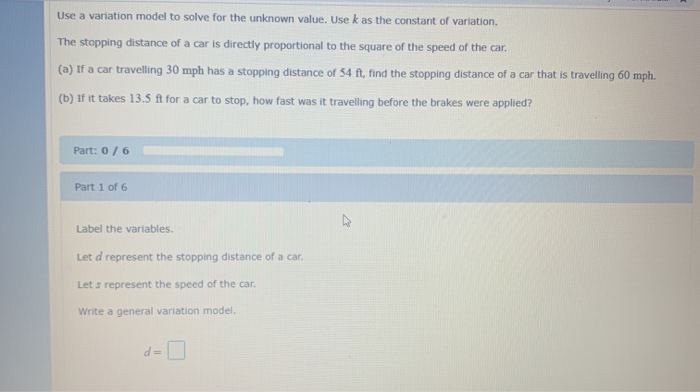 Solved Use a variation model to solve for the unknown value. | Chegg.com