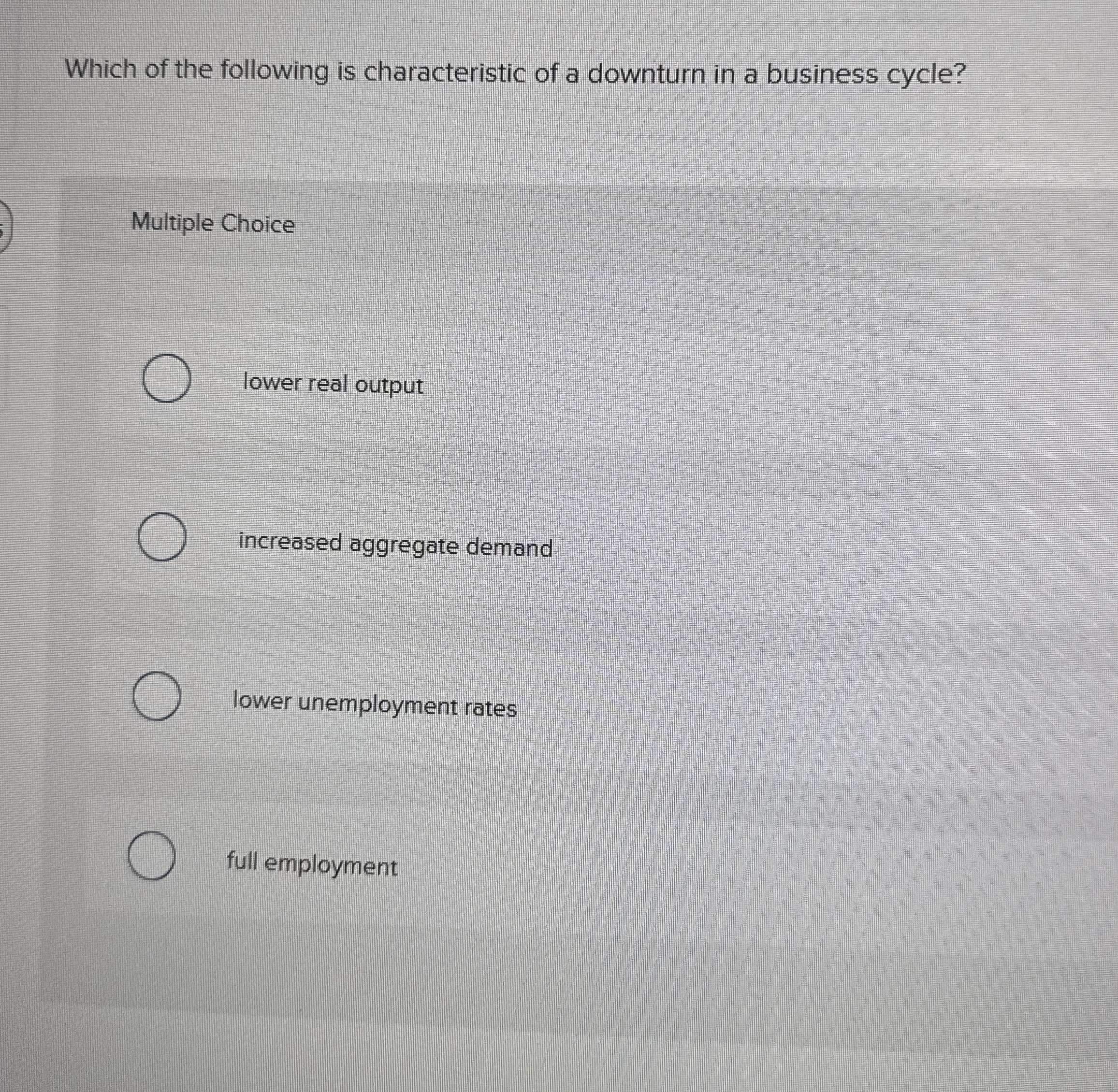 Solved Which of the following is characteristic of a | Chegg.com