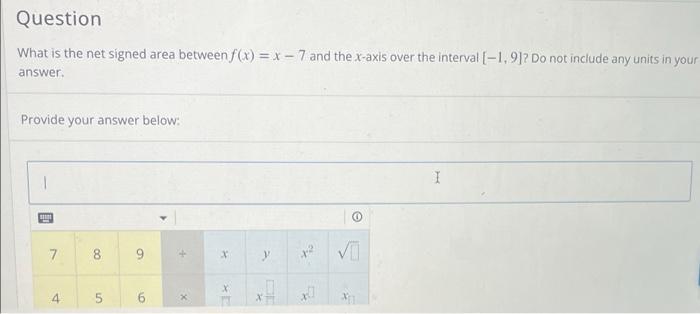 Solved Question What is the net signed area between f(x) = x | Chegg.com