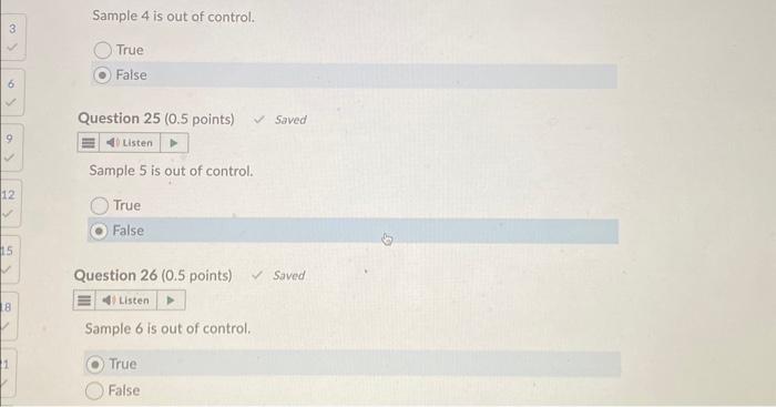 Solved A quality inspector took six samples, each with | Chegg.com