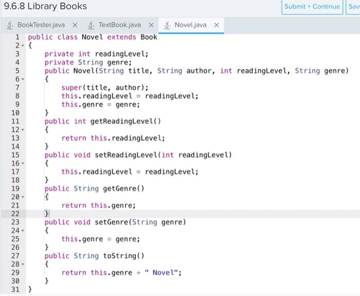 Solved codehs 9.6.8. library books (below are instructions, | Chegg.com