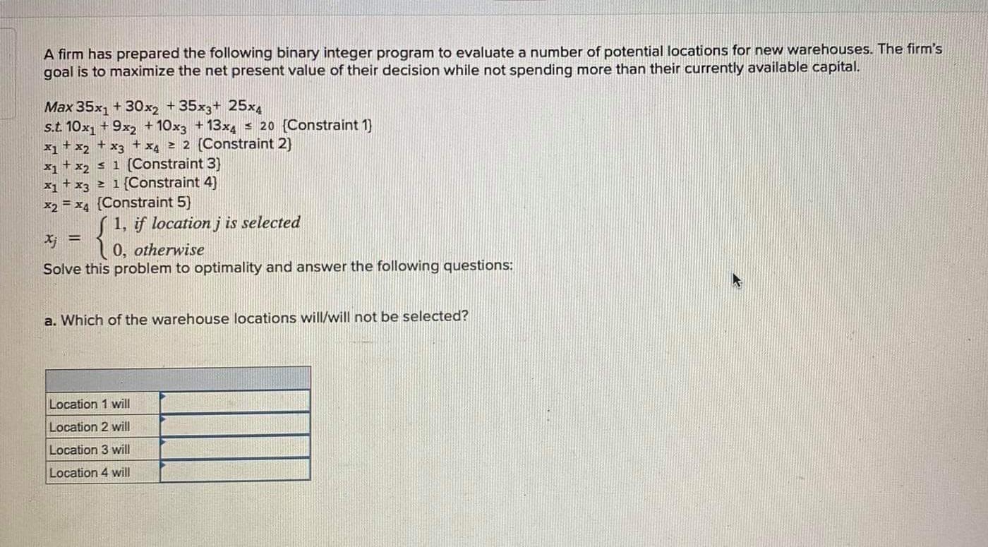 Solved A Firm Has Prepared The Following Binary Integer 1921