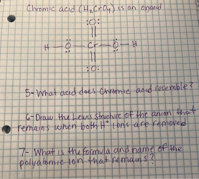 Solved C Chromic Acid H Croy Is An Oxyacid 0 J H O C Chegg Com