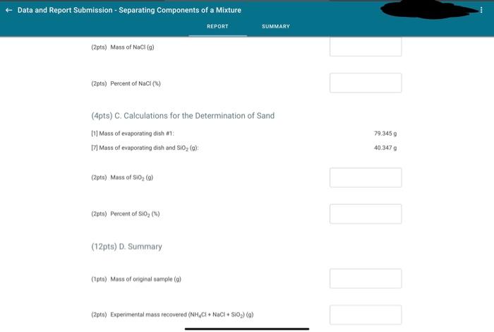 Solved ← Data and Report Submission - Separating Components | Chegg.com