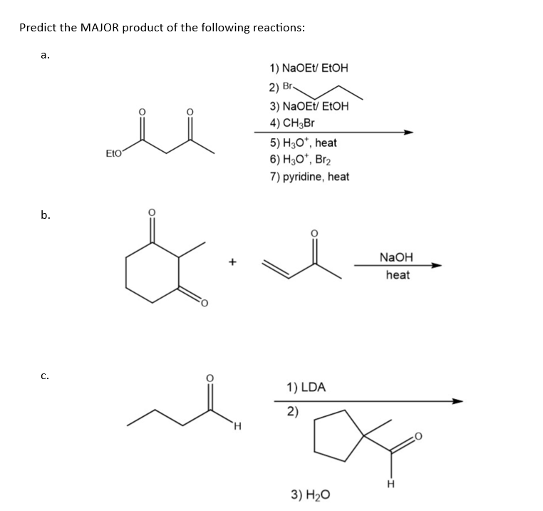 Solved Predict The Major Product Of The Following Reactions 6556