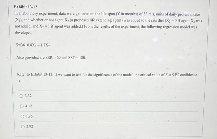 Solved In a laboratory experiment, data were gathered on the | Chegg.com