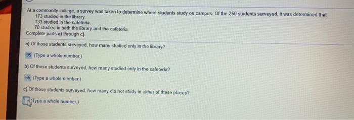 Solved At a community college, a survey was taken to | Chegg.com