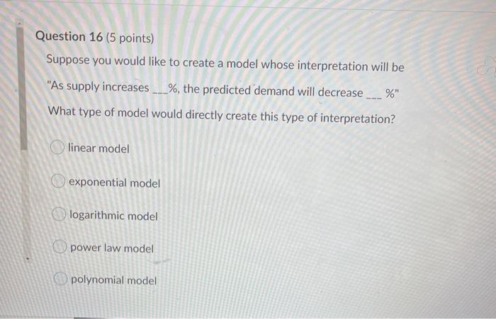 Solved Question 16 (5 points) Suppose you would like to | Chegg.com