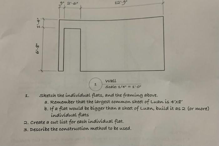 (2) Stair, side Scale: ±2∗=1−0∗ 1. Sletch the framing | Chegg.com