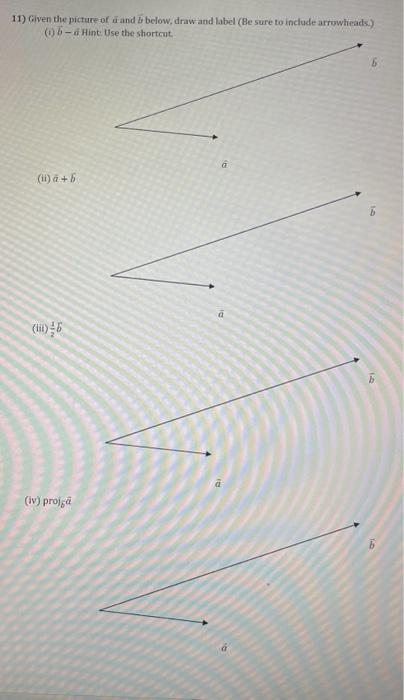 Solved 11) Given The Picture Of αˉ And Bˉ Below, Draw And | Chegg.com