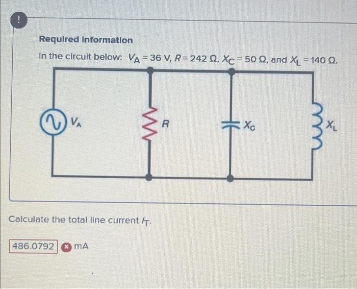 Solved Required Information In the circuit below: VA=36 V, | Chegg.com