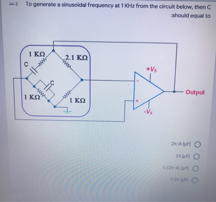 Solved To generate a sinusoidal frequency at 1 KHz from the | Chegg.com