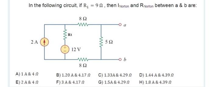 Solved In the following circuit, if R2 = 92, then INorton | Chegg.com