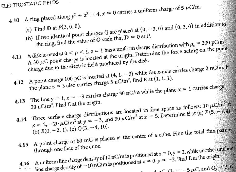 solved-4-10-a-ring-placed-along-y2-z2-4-x-0-carries-a-chegg