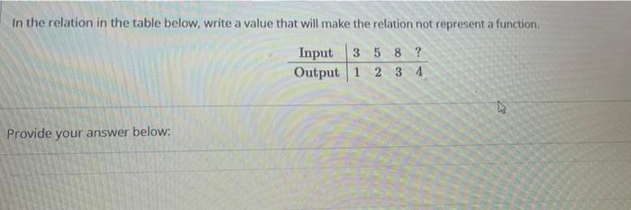 Solved In the relation in the table below, write a value | Chegg.com