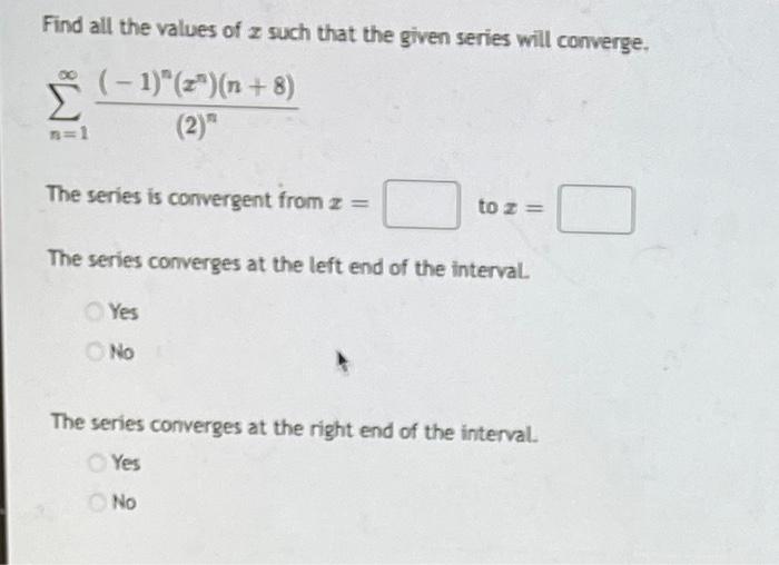 Solved Find all the values of z such that the given series | Chegg.com