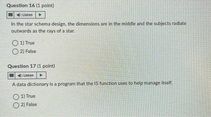 Solved In the star schema design, the dimensions are in the | Chegg.com