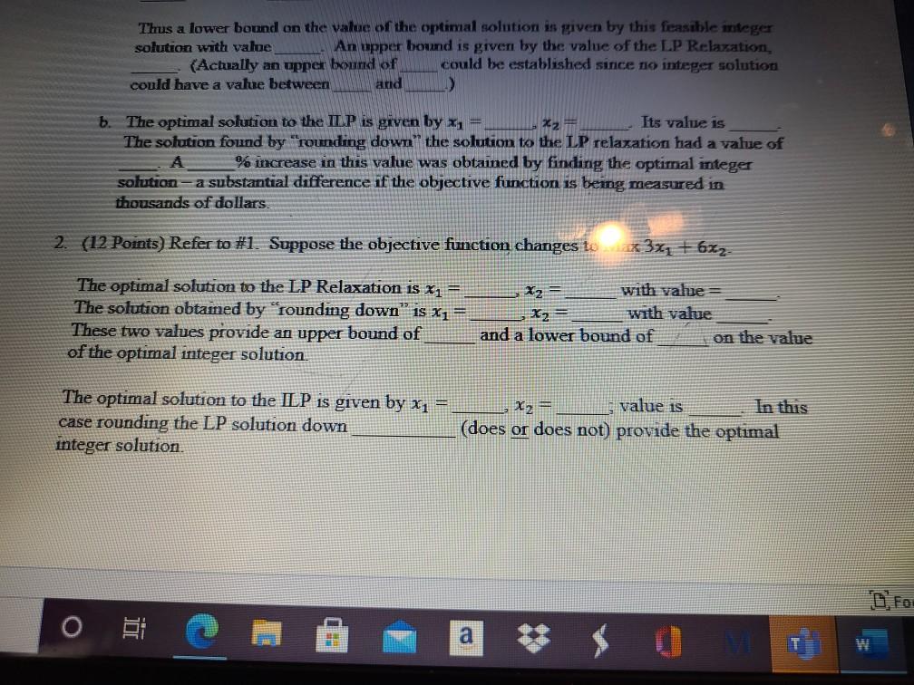 Solved 1. (16 Points) Consider the following all-integer | Chegg.com