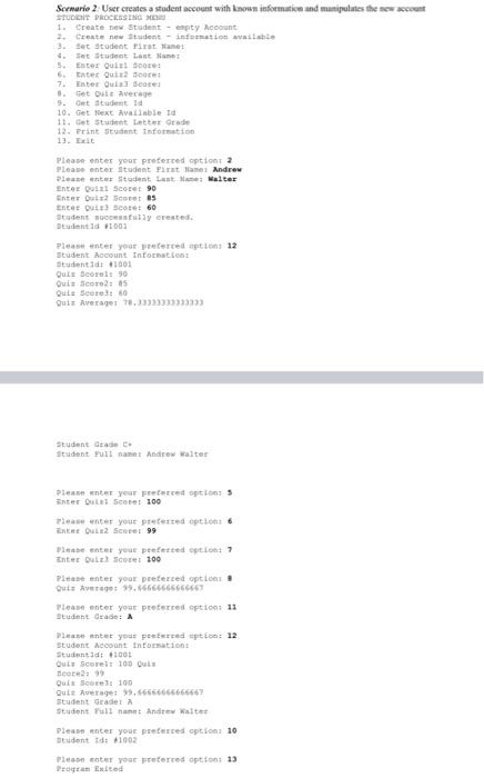Solved SAMPLE PROGRAM OUTPUT Because there are several | Chegg.com