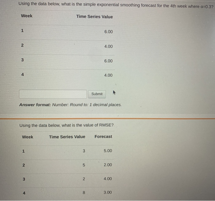 Solved Using the data below, what is the simple exponential | Chegg.com