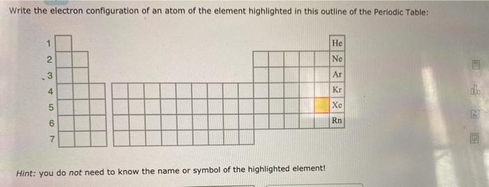 Solved Write the electron configuration of an atom of the | Chegg.com