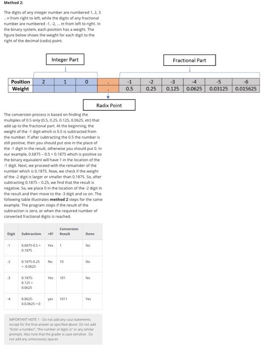 Method 2 The digits of any integer number are numbered 1,2,3 from right to left, while the digits of any fractional number ar