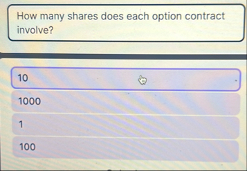 Solved How many shares does each option contract | Chegg.com