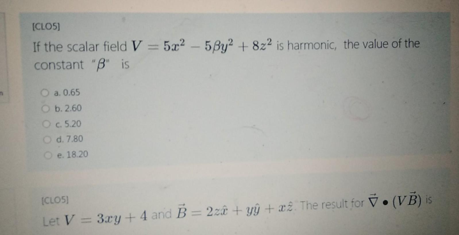 Solved Clo5 A Vector Field 0 6p3 ſ Exists In The Reg Chegg Com