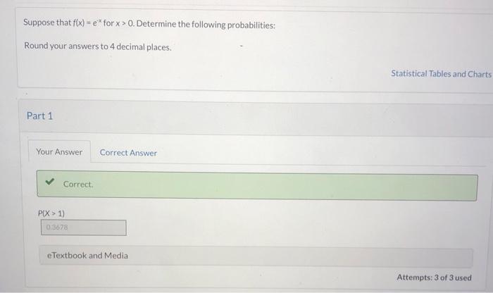 Solved Suppose that f(x)=e−x for x>0. Determine the | Chegg.com