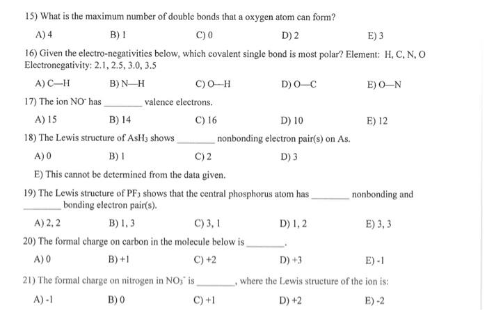 Solved 15) What is the maximum number of double bonds that a 