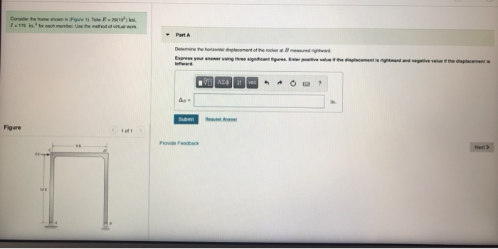 Solved Consider the frame shown in Figure 1). Take E.2010) | Chegg.com